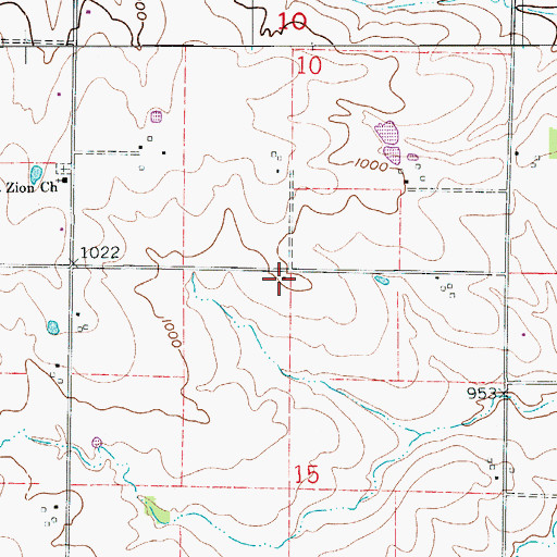 Topographic Map of Prairie Valley School (historical), MO