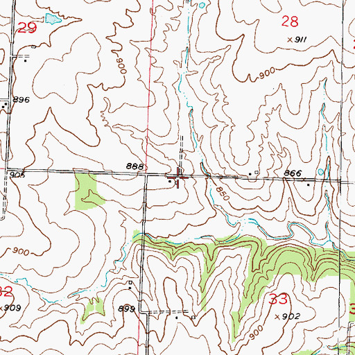 Topographic Map of Index (historical), MO