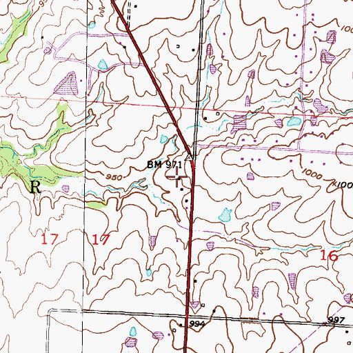 Topographic Map of Kimpton (historical), MO