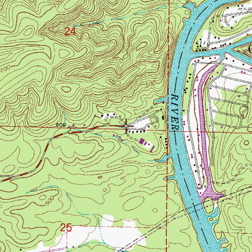 Topographic Map of Ouachita Job Corps Conservation Center, AR