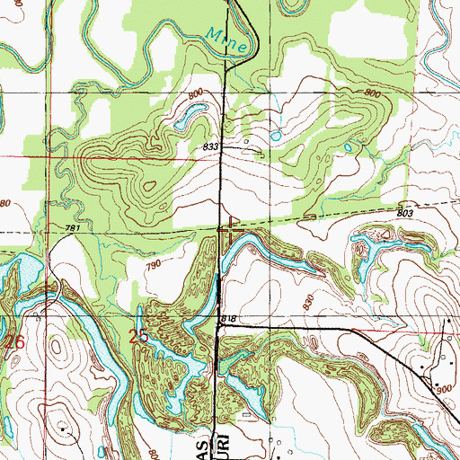 Topographic Map of Mokan (historical), MO