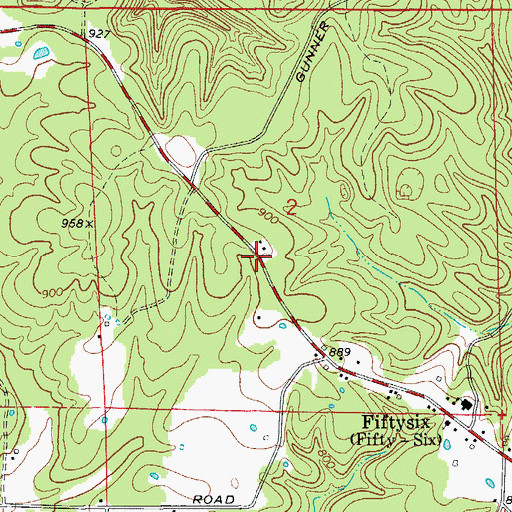 Topographic Map of Fiftysix Work Center, AR