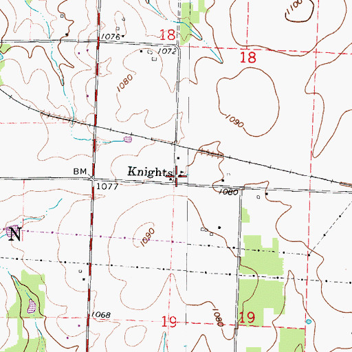 Topographic Map of Centennial School (historical), MO