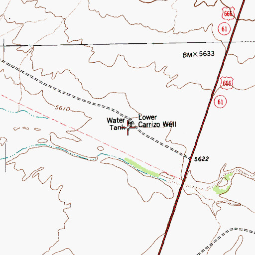 Topographic Map of Lower Carrizo Well, AZ