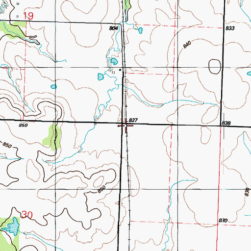 Topographic Map of Harris (historical), MO