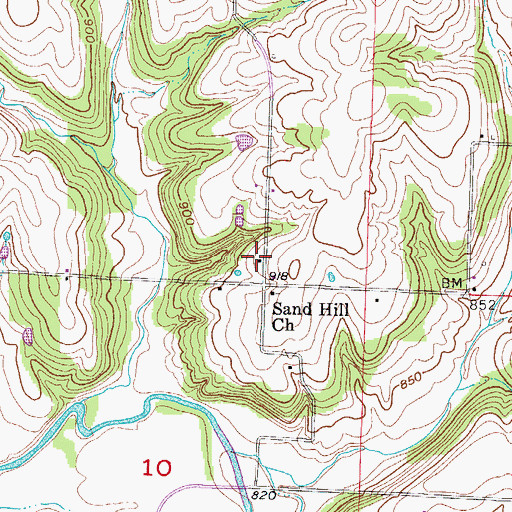 Topographic Map of Mollie, MO