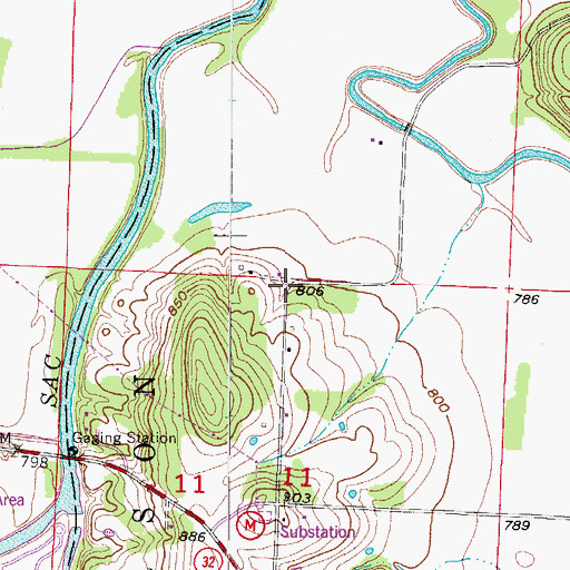 Topographic Map of Owens Mill, MO
