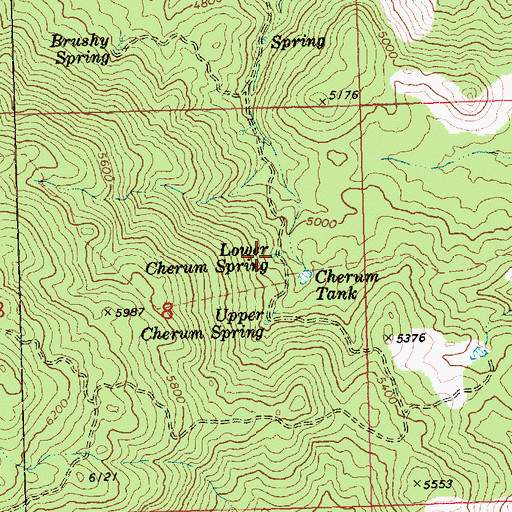 Topographic Map of Lower Cherum Spring, AZ