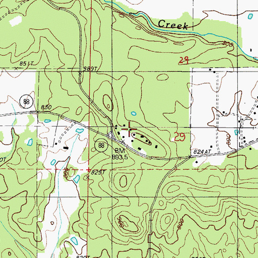 Topographic Map of Oden Work Center, AR