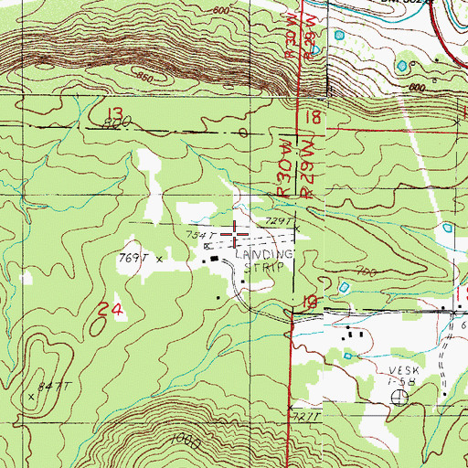 Topographic Map of Arkansas Western Landing Strip (historical), AR