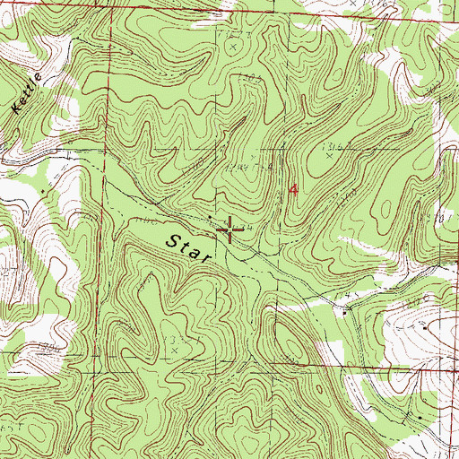 Topographic Map of Newville, MO