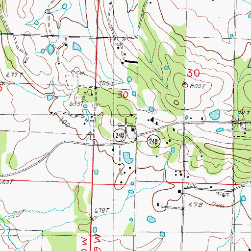 Topographic Map of Haw Creek Church, AR