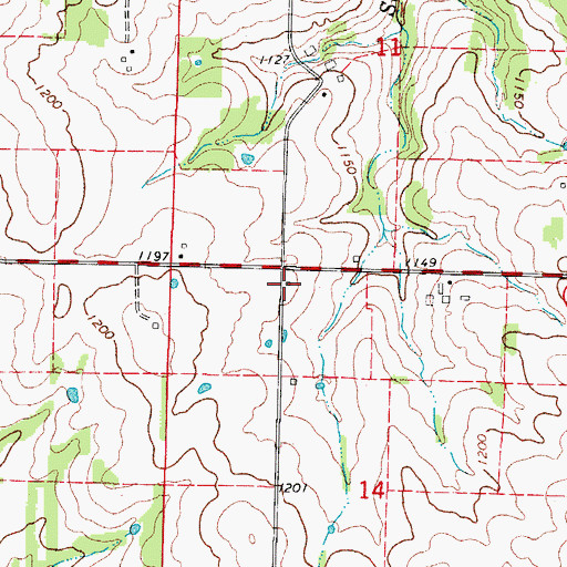 Topographic Map of Union Hall School (historical), MO