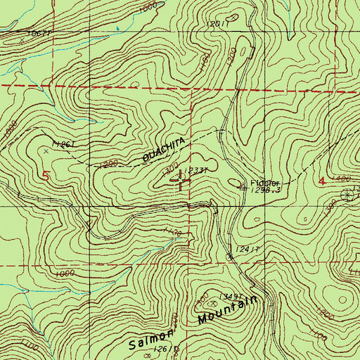 Topographic Map of Blowout Mountain Scenic Area, AR
