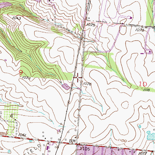 Topographic Map of High Blue School (historical), MO