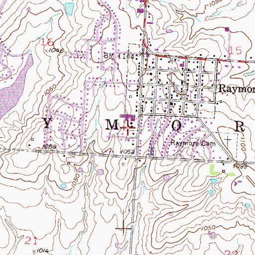 Topographic Map of Raymore Elementary School, MO
