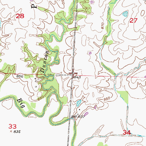 Topographic Map of Rising Star School (historical), MO