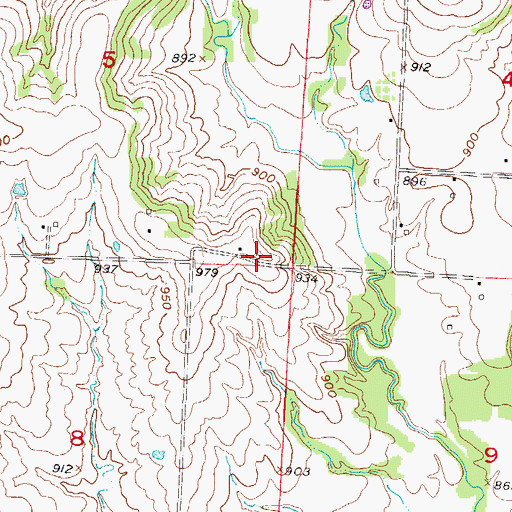 Topographic Map of Bee Hive School (historical), MO
