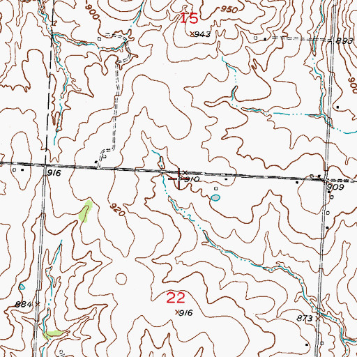 Topographic Map of German Town School (historical), MO