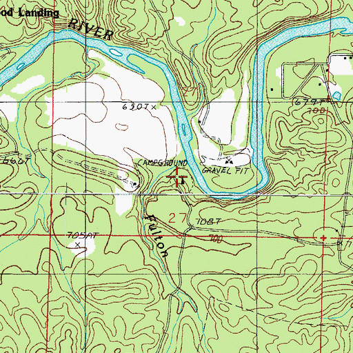 Topographic Map of Fulton Branch Recreation Area, AR
