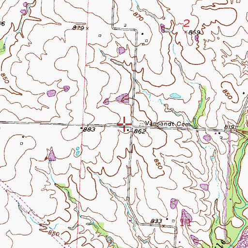 Topographic Map of Union Hall School (historical), MO