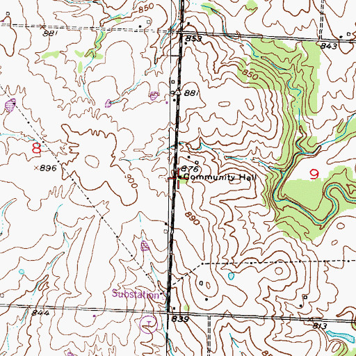 Topographic Map of Farmers View School (historical), MO