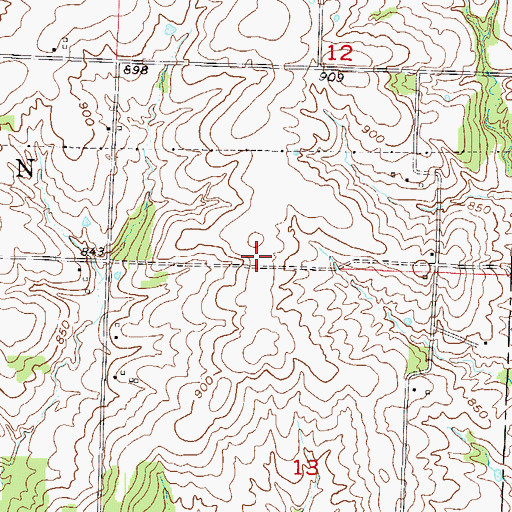 Topographic Map of Wadesburg School (historical), MO