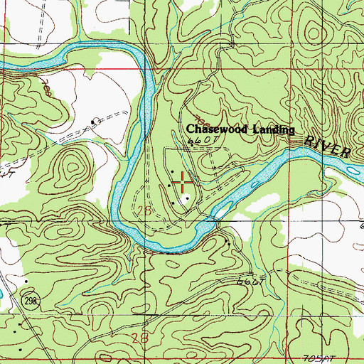 Topographic Map of Chasewood Landing (historical), AR