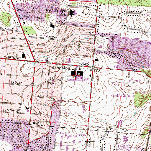 Topographic Map of Red Bridge Shopping Center, MO