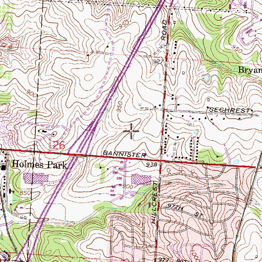 Topographic Map of Bannister Mall, MO