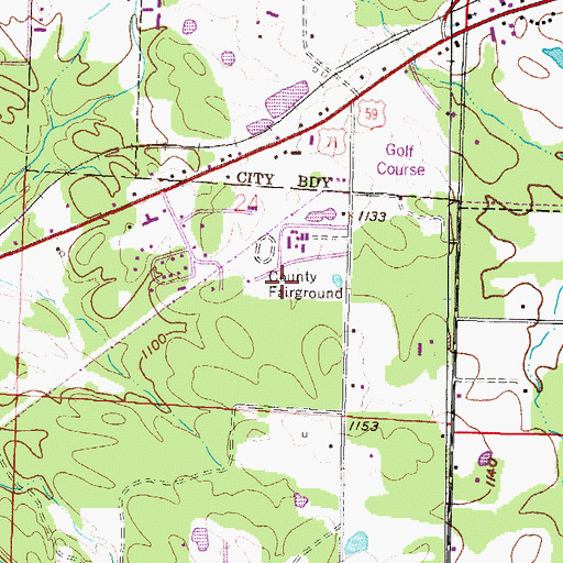 Topographic Map of Polk County Fairgrounds, AR