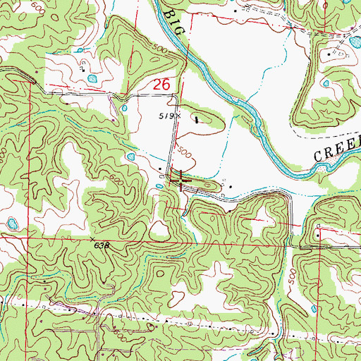 Topographic Map of Rock Spring School (historical), MO