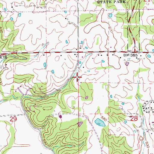 Topographic Map of Birkhead School (historical), MO