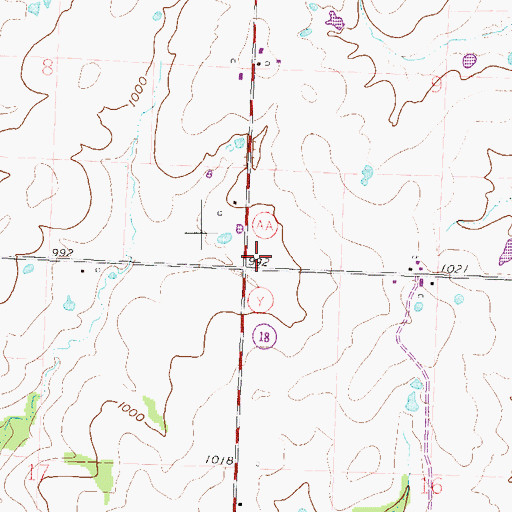 Topographic Map of Maple Grove School (historical), MO