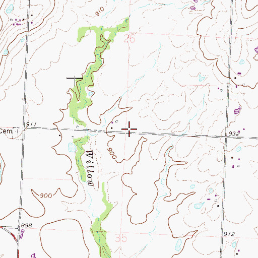 Topographic Map of Edgewood School (historical), MO