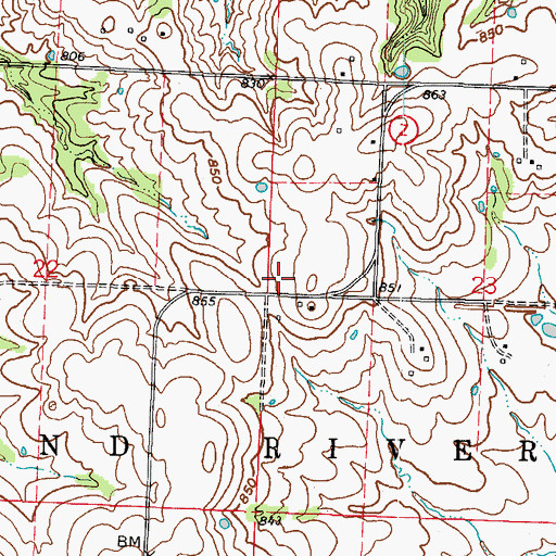 Topographic Map of Crawford School (historical), MO