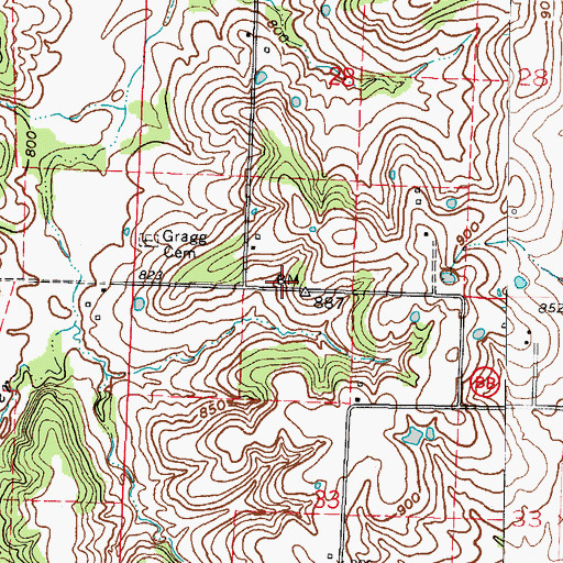 Topographic Map of Bryan School (historical), MO