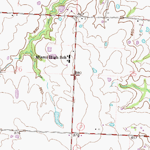 Topographic Map of Forbes School (historical), MO