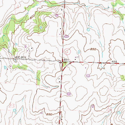 Topographic Map of Hot Water School (historical), MO