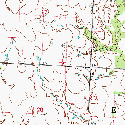Topographic Map of Lone Star School (historical), MO