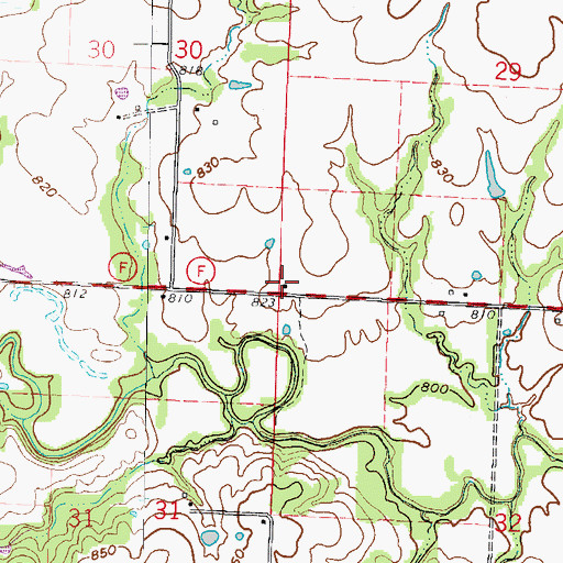 Topographic Map of Concord School (historical), MO