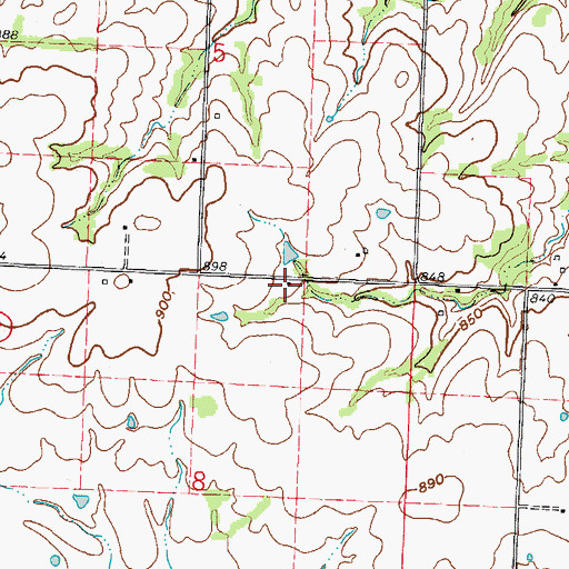 Topographic Map of Olive Branch School (historical), MO