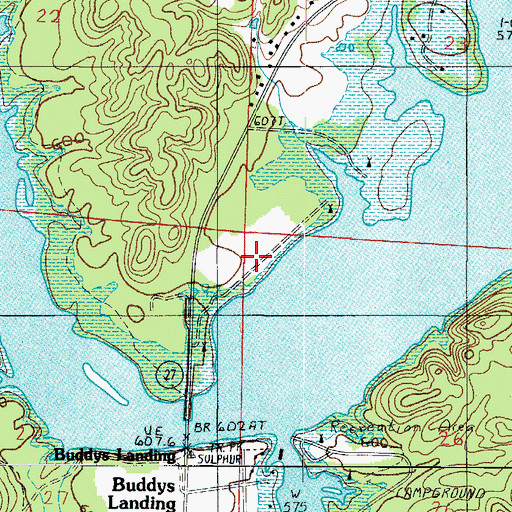 Topographic Map of Highway 27 Recreation Site, AR