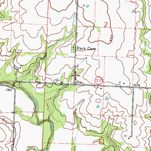 Topographic Map of Miami Center School (historical), MO