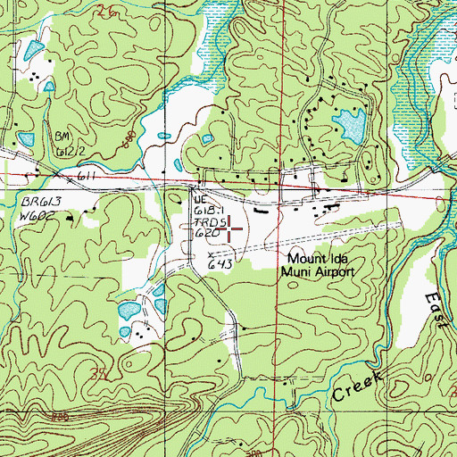 Topographic Map of Bearce Airport, AR