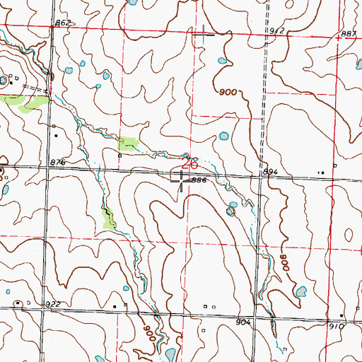 Topographic Map of Harmony School (historical), MO