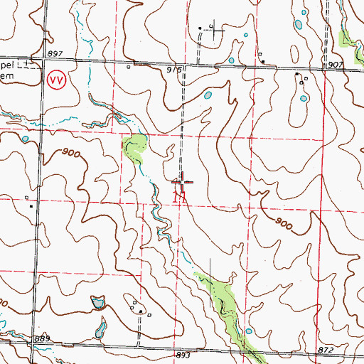 Topographic Map of Redmond School (historical), MO