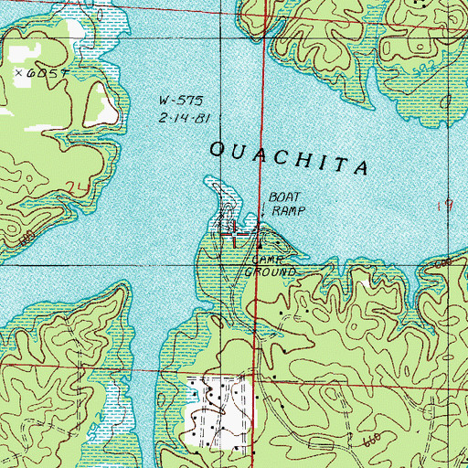 Topographic Map of Twin Creek Recreation Site, AR