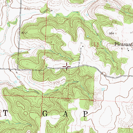 Topographic Map of Pleasant Gap School (historical), MO