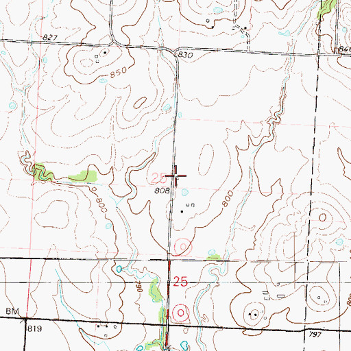 Topographic Map of Bever School (historical), MO